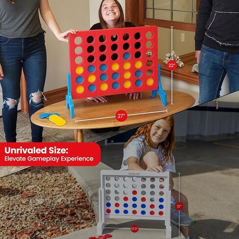 4 in a Row Connect Games | Outdoor Board Game | Giant Family Fun Lawn & Yard Games | Tabletop Outside Game for Adults & Kids | Family Gatherings,Backyard,Carnival (Large - 4 in a Row) in Saudi Arabia