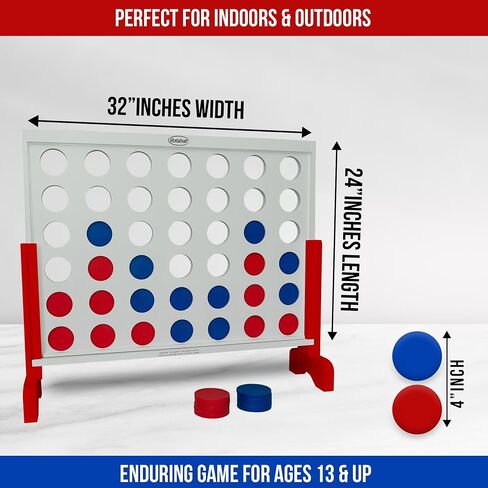 4 in a Row Connect Games | Outdoor Board Game | Giant Family Fun Lawn & Yard Games | Tabletop Outside Game for Adults & Kids | Family Gatherings,Backyard,Carnival (Large - 4 in a Row) in Saudi Arabia