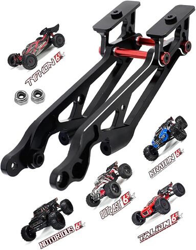 Aluminum Wing Mount Upgrades Part for 1/8 Arrma Typhon 6S BLX,Outcast 6S BLX,Kraton 6S BLX,Notorious 6S BLX,Talion 6S BLX,ARRCat Hops Up Upgrades Part,Replace AR320347 (Black Red) in Saudi Arabia