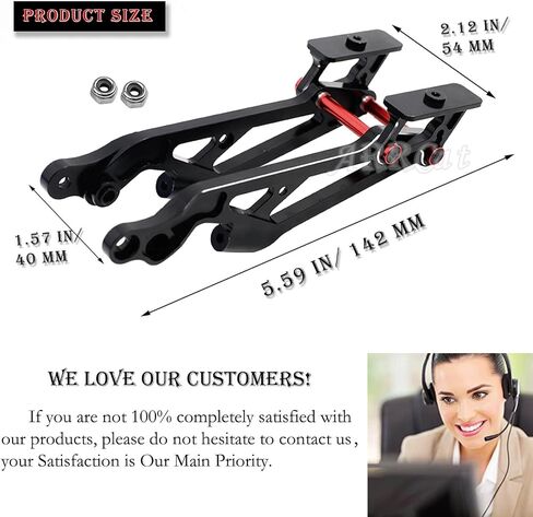 Aluminum Wing Mount Upgrades Part for 1/8 Arrma Typhon 6S BLX,Outcast 6S BLX,Kraton 6S BLX,Notorious 6S BLX,Talion 6S BLX,ARRCat Hops Up Upgrades Part,Replace AR320347 (Black Red) in Saudi Arabia
