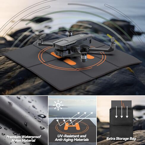 Drone Landing Pad, Holy Stone 50cm/19.68in Universal Portable Luminous Waterproof Foldable Helipad for RC Drones Helicopter, DJI Phantom 3/4/Mavic Pro/Inspire, Holy Stone Drone in Kuwait