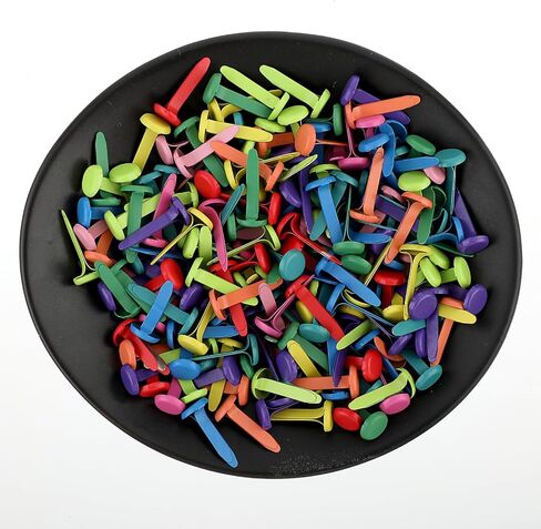 200PCS Paper Fasteners, Mini Brads for Paper Crafts, 0.3" X 0.7" Round Head Fasteners, Metal Brass Paper Fasteners Split Pin for DIY Scrapbooking Projects(Color) in Saudi Arabia