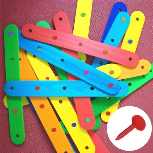 200PCS Paper Fasteners, Mini Brads for Paper Crafts, 0.3" X 0.7" Round Head Fasteners, Metal Brass Paper Fasteners Split Pin for DIY Scrapbooking Projects(Color) in Saudi Arabia