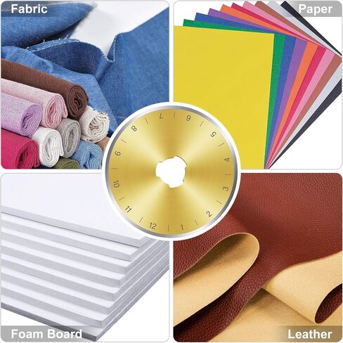 Titanium Coated 45mm Rotary Cutter Blades - 10 Pack | Fits Olfa, Fiskars, Martelli, Dritz, DAFA | Fabric Cutter Wheel Blades Refill, Sharp Replacement Rotary Blades for Quilting, Sewing in Saudi Arabia