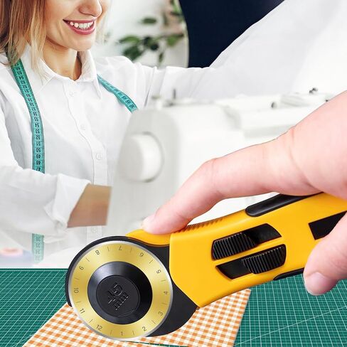 Titanium Coated 45mm Rotary Cutter Blades - 10 Pack | Fits Olfa, Fiskars, Martelli, Dritz, DAFA | Fabric Cutter Wheel Blades Refill, Sharp Replacement Rotary Blades for Quilting, Sewing in Saudi Arabia