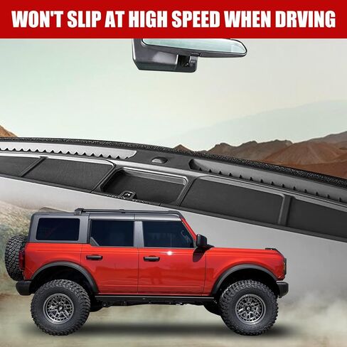 Bestview Dashboard Mat Pad for Phones Sunglasses Compatible with Ford Bronco 2/4 Door 2021 2022 2023, Anti-Slip Dash Covers Bronco Interior Accessories in Saudi Arabia