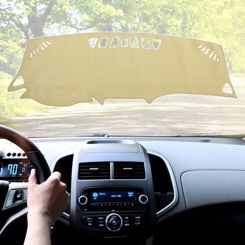 X AUTOHAUX Car Dashboard Cover Beige Polyester Non-Slip Mat Protector Carpet Sun Proof for Chevrolet Equinox 2017-2019 in Saudi Arabia