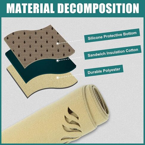 X AUTOHAUX Car Dashboard Cover Beige Polyester Non-Slip Mat Protector Carpet Sun Proof for Chevrolet Equinox 2017-2019 in Saudi Arabia