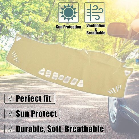 X AUTOHAUX Car Dashboard Cover Beige Polyester Non-Slip Mat Protector Carpet Sun Proof for Chevrolet Equinox 2017-2019 in Saudi Arabia
