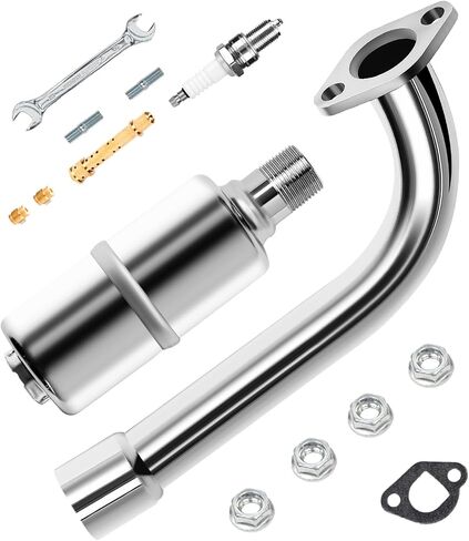 Exhaust Pipe Muffler Kit - For Predator 212 Exhaust 196cc for Coleman CT200u BT200x KT196 Predator 212 Performance Parts Go Kart Accessories ATV For Coleman Mini Bike Exhaust Pipe Motor Muffler in Saudi Arabia
