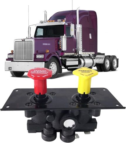 MV3 MV-3 ​​صمام التحكم في لوحة القيادة للشاحنة، وحدة فرامل انتظار المقطورة المتوافقة مع فولفو ويسترن ستار فورد فريتلاينر كينورث بيتربيلت استبدال بنديكس 800519 065186 107433 800529 in Kuwait