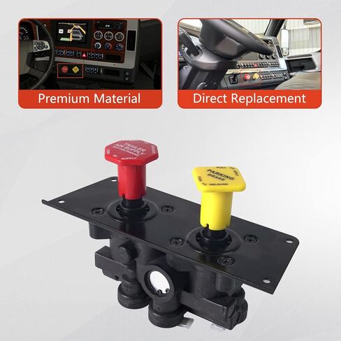 MV3 MV-3 ​​صمام التحكم في لوحة القيادة للشاحنة، وحدة فرامل انتظار المقطورة المتوافقة مع فولفو ويسترن ستار فورد فريتلاينر كينورث بيتربيلت استبدال بنديكس 800519 065186 107433 800529 in Kuwait