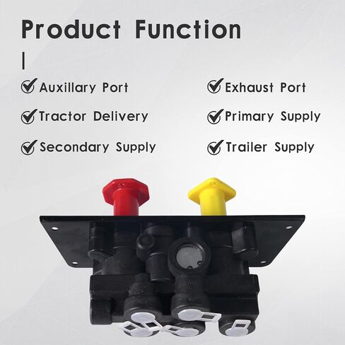 MV3 MV-3 ​​صمام التحكم في لوحة القيادة للشاحنة، وحدة فرامل انتظار المقطورة المتوافقة مع فولفو ويسترن ستار فورد فريتلاينر كينورث بيتربيلت استبدال بنديكس 800519 065186 107433 800529 in Kuwait