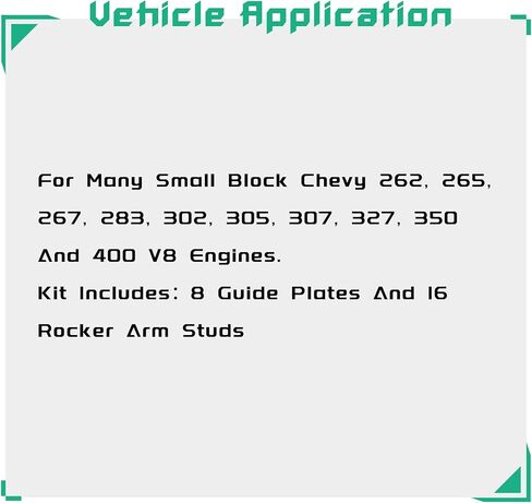 3/8 Rocker Arm Studs & Guide Plate Kit for SBC Small Block Chevy 262, 265, 267, 283, 302, 305, 307, 327, 350 And 400 V8 Engines in Kuwait