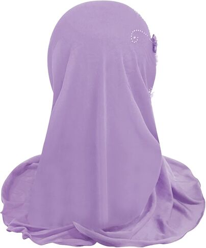 BXT Hijab for Girls 2-6Y, Cute Muslim Islamic Child One Piece Head Scarf with Flower in Saudi Arabia