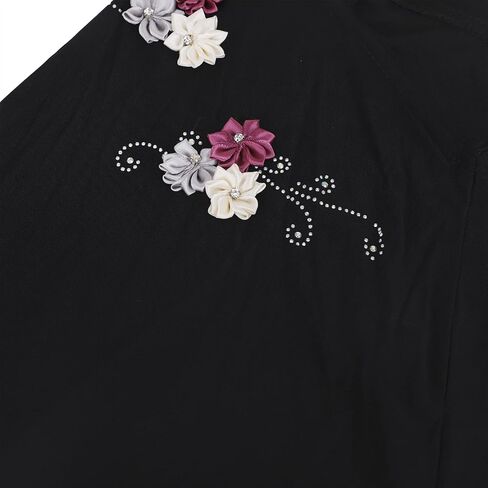 BXT Hijab for Girls 2-6Y, Cute Muslim Islamic Child One Piece Head Scarf with Flower in Saudi Arabia