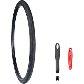 Road Bike Tire 1/2 Pack 700 * 32C Bike Folding Replacement Tire for Bicycle, Wear-Resistant，1/2 Pack，Folding Bead，Black/Brown Wall，1/2 Tires 1/2 Tube 1/2 levers in Kuwait