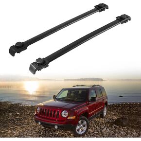 قضبان متقاطعة لحامل السقف من AUXMART مناسبة لسيارة Jeep Renegade 2015 2016 2017 2018 2019 2020 2021 2022 2023، استبدال السكك الحديدية لرف الأمتعة على السطح باللون الأسود، قضبان حامل البضائع من الألومنيوم طراز OE in Kuwait