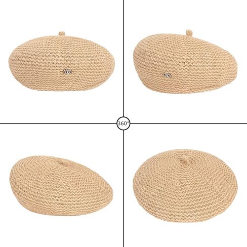 Women Summer Straw Woven Sunhat Classic Beret Artist Painter Sun Hat Cap in Kuwait