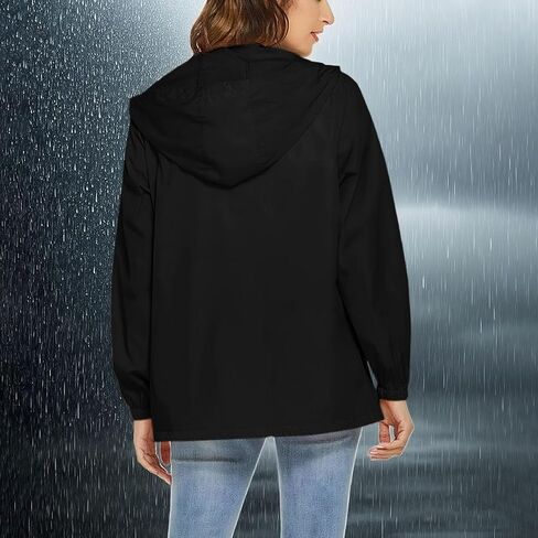Rain Jacket Women Lightweight Waterproof Hooded Raincoat Packable Windbreaker Jackets with Pockets Fall Fashion 2025 in Kuwait