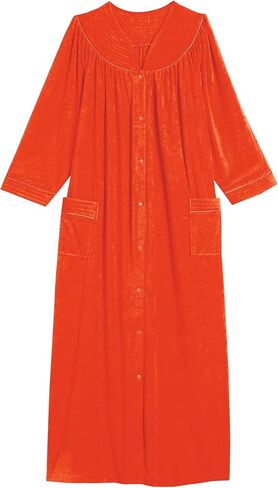 AmeriMark Women Full-Length Snap Front Terrycloth Long Bathrobe – Loose Absorbent Full-Coverage Plush Long Ankle Bath Robe in Saudi Arabia
