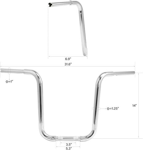 TCMT 14 "Rise 1 1/4" Ape Hanger Handlebar Fit for Harley flst fxst Sportster XL 883 in Kuwait