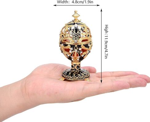 QIFU Vintage Pink Faberge Egg Style Enameled Trinket Box with Cute Mini Swan in Kuwait