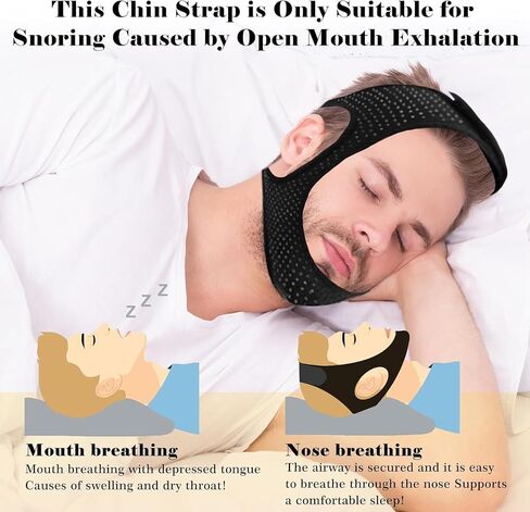 Anti Snoring Devices [Upgraded] - Snoring Relief Chin Strap - Good Sleep Anti Snoring Devices - Snore Less Sleeping Solution for Men and Women - 800mm in Saudi Arabia
