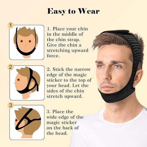 Anti Snoring Devices [Upgraded] - Snoring Relief Chin Strap - Good Sleep Anti Snoring Devices - Snore Less Sleeping Solution for Men and Women - 800mm in Saudi Arabia