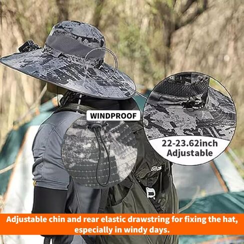 Solar Fan Hat for Men Women,UPF50+ Wide Brim Sun Hats with 2 Built-in Solar Powered Fans for Fishing Outdoor Activities in Saudi Arabia