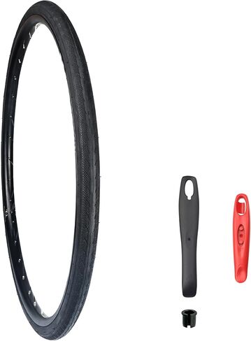 Road Bike Tire 1/2 Pack 700 * 32C Bike Folding Replacement Tire for Bicycle, Wear-Resistant，1/2 Pack，Folding Bead，Black/Brown Wall，1/2 Tires 1/2 Tube 1/2 levers in Kuwait