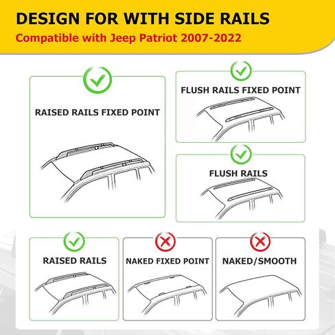 قضبان متقاطعة لحامل السقف من AUXMART مناسبة لسيارة Jeep Renegade 2015 2016 2017 2018 2019 2020 2021 2022 2023، استبدال السكك الحديدية لرف الأمتعة على السطح باللون الأسود، قضبان حامل البضائع من الألومنيوم طراز OE in Kuwait