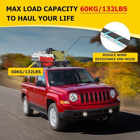 قضبان متقاطعة لحامل السقف من AUXMART مناسبة لسيارة Jeep Renegade 2015 2016 2017 2018 2019 2020 2021 2022 2023، استبدال السكك الحديدية لرف الأمتعة على السطح باللون الأسود، قضبان حامل البضائع من الألومنيوم طراز OE in Kuwait
