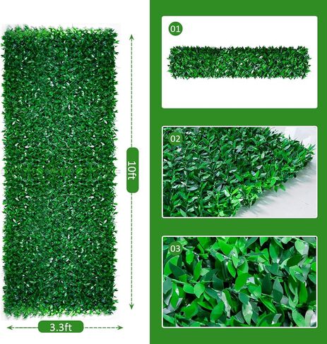 Artificial Green Fence for Instant Privacy and Comfort, Durable and Weather-Resistant Design for Your Outdoor Spaces, 10ft Tall by 3.3ft Wide in Saudi Arabia