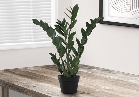 Enhance Indoor Décor with 29" Tall Artificial ZZ Tree, Adjustable Green Leaves in Black Pot in Saudi Arabia