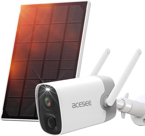 aecsee 2MP Solar Camera Security Outdoor - 360° PTZ Battery Powered Camera 2.4Ghz WiFi 1080P Color Night Vision 2-Way Audio IP66 Waterproof Outside Surveillance Cam in Saudi Arabia