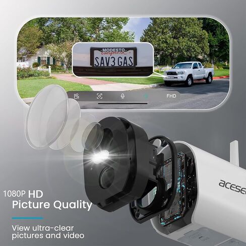 aecsee 2MP Solar Camera Security Outdoor - 360° PTZ Battery Powered Camera 2.4Ghz WiFi 1080P Color Night Vision 2-Way Audio IP66 Waterproof Outside Surveillance Cam in Saudi Arabia