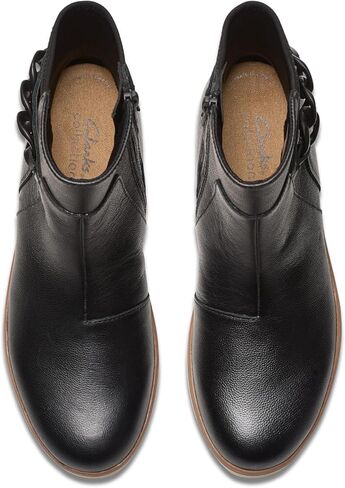 Clarks Women's Zylah Rose Ankle Boot, Black Suede, 7 in Saudi Arabia