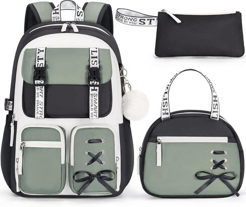 Fimibuke Backpack for Girls, 3 PCS Waterproof Girls Backpack with Lunch Box & Pencil Case, Kid Backpacks for Teen Girl Kindergarten Elementary Middle High School Student Back to School Kid Bookbag Set in Kuwait