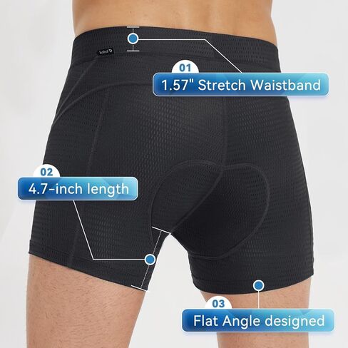 baleaf Men's Padded Bike Shorts Cycling Underwear MTB Liner 2 Pack（Black Blue & Black XL） in Saudi Arabia