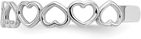 Solid 14k White Gold Cut Out Hearts Toe Ring Adjustable in Saudi Arabia
