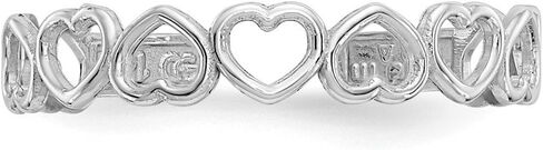 Solid 14k White Gold Cut Out Hearts Toe Ring Adjustable in Saudi Arabia