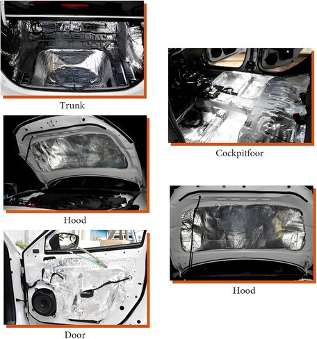 8 PCS Car Sound Sound Heat ، 197 Mil 8.7 قدم مربع من الألومنيوم للتشطيب العزل الحراري والاهتزاز بسقوط ترميح in Saudi Arabia