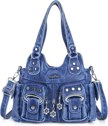 Angel Kiss Purses for Women Small Hobo Crossbody Bags Multi-Pocket Vegan Leather Hobo Handbags Tote Bag with Crossbody Strap in Kuwait