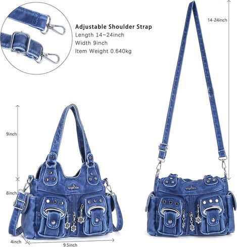 Angel Kiss Purses for Women Small Hobo Crossbody Bags Multi-Pocket Vegan Leather Hobo Handbags Tote Bag with Crossbody Strap in Kuwait