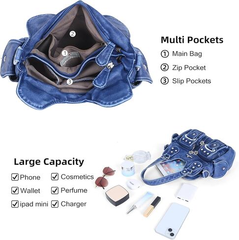 Angel Kiss Purses for Women Small Hobo Crossbody Bags Multi-Pocket Vegan Leather Hobo Handbags Tote Bag with Crossbody Strap in Kuwait