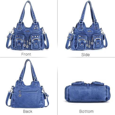 Angel Kiss Purses for Women Small Hobo Crossbody Bags Multi-Pocket Vegan Leather Hobo Handbags Tote Bag with Crossbody Strap in Kuwait