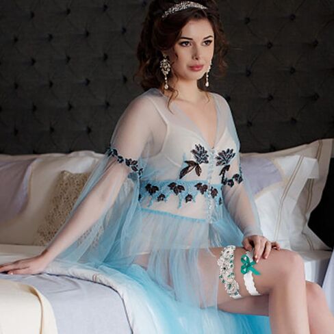 Webeedy 2 PCS Lace Bridal Garter Rhinestone Wedding Garter Garter Set Rhinestone Green Sexy Leg Starters for Wedding Stretch Bridals مجموعات مع أحجار الراين in Saudi Arabia