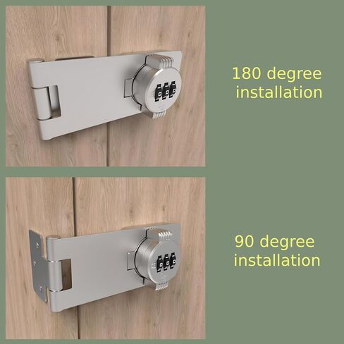Keyless Combination Lock – 3-Digit Combination Lock for Cabinet Doors – Twist Knob Hasp Latch Lock with Password Code – Zinc Alloy Cabinet Door Latch for Kitchen Drawers, Cabinets, Cupboard (Black) in Saudi Arabia