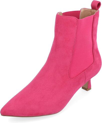 Journee Womens Tenlee Tru Comfort Foam Pull On Chelsea Kitten Heel Booties Brown in Saudi Arabia